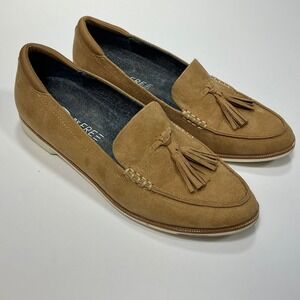 Dr Scholls Mens Loafers Size 10M Beige Suede Tassel Slip On Dress Shoes